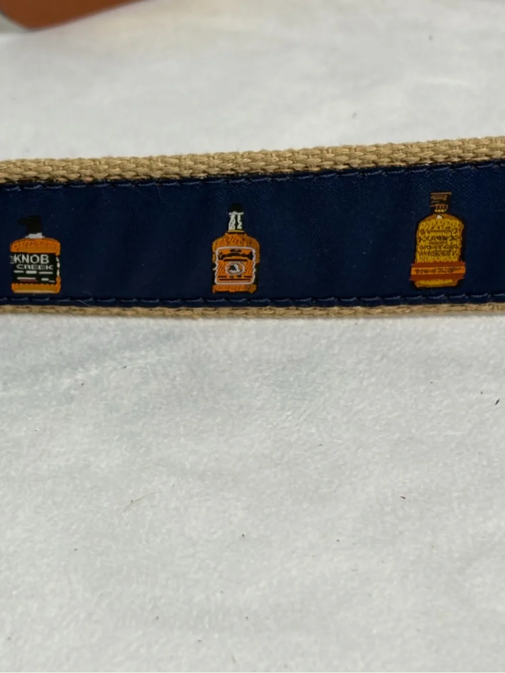 Men's Size 40 Bourbon Bottle Motif  Belt Leather Man Ltd Leather